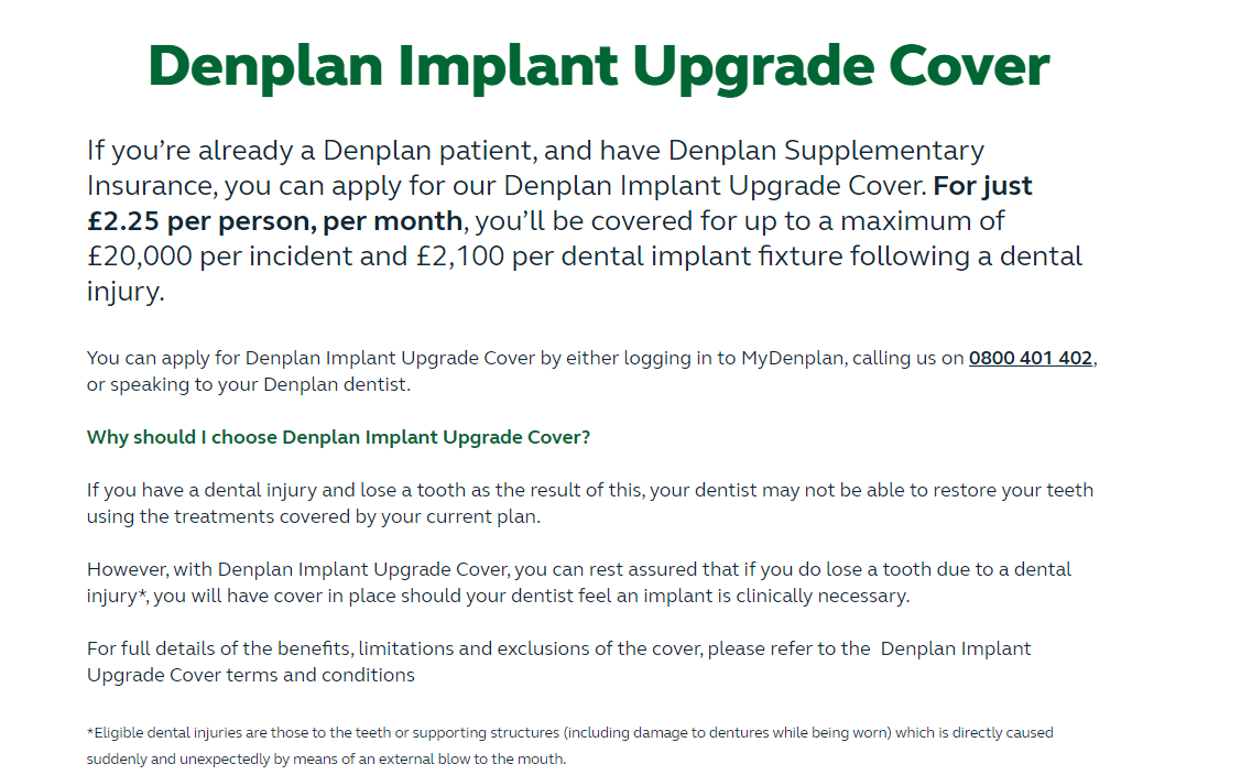 denplan insurance cover