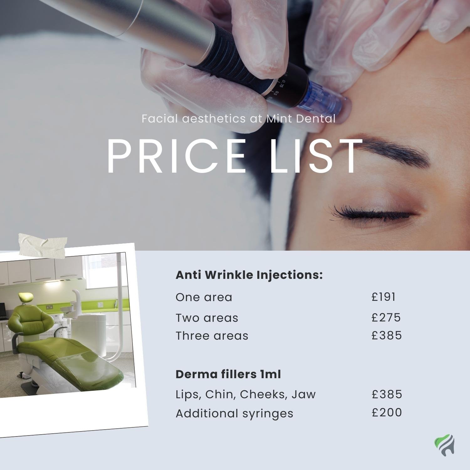 facial aesthetics price list